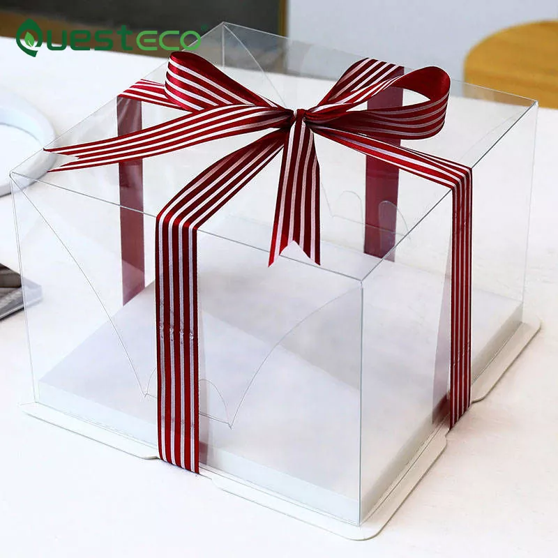 8 ইঞ্চি 10 ইঞ্চি স্বচ্ছ স্কয়ার কেক বক্স